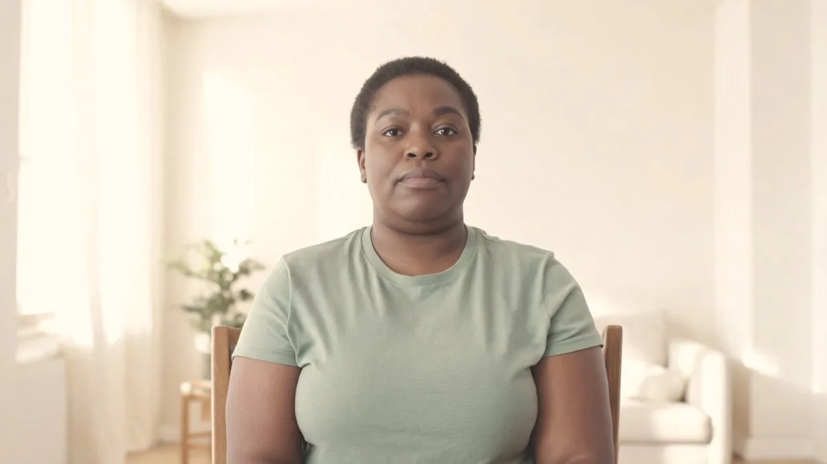 Chin tuck exercise: gliding the head straight back to make a gentle double chin