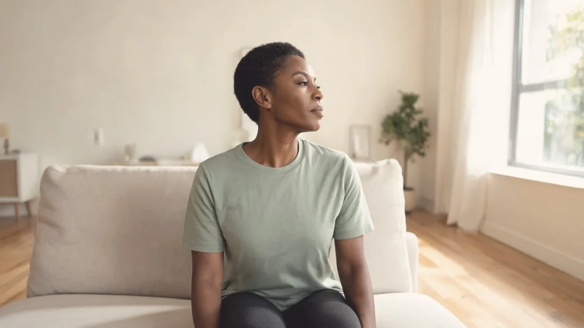 Slow seated neck rotation to one side