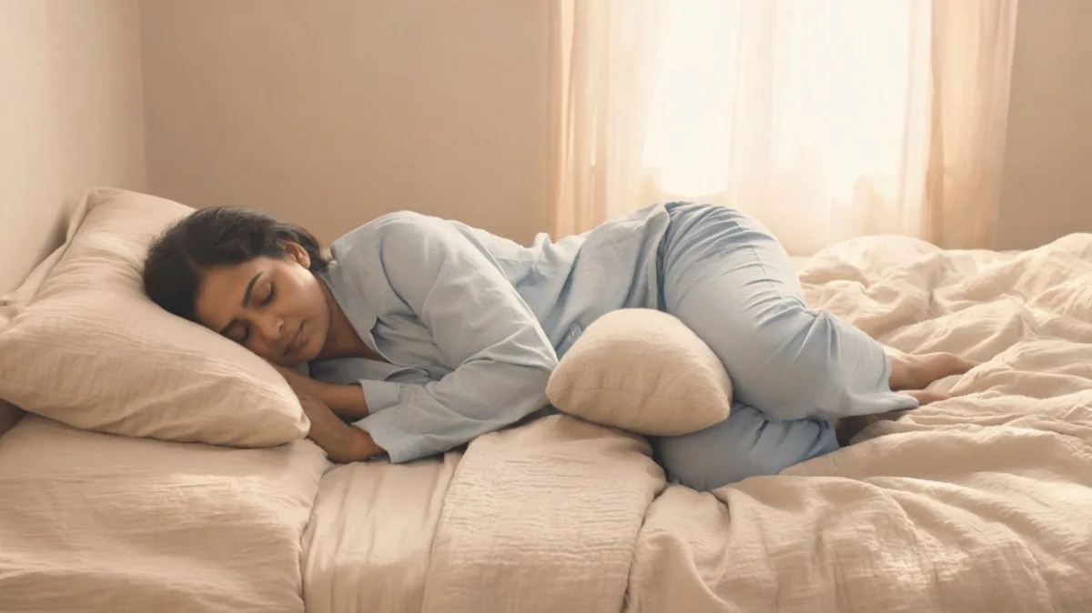 Side sleeping with a pillow between the knees