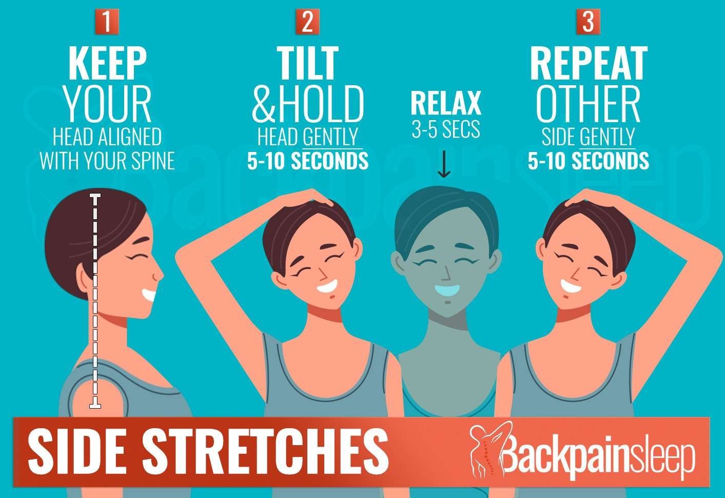 Side stretch exercise to relieve occipital neuralgia and neck tension